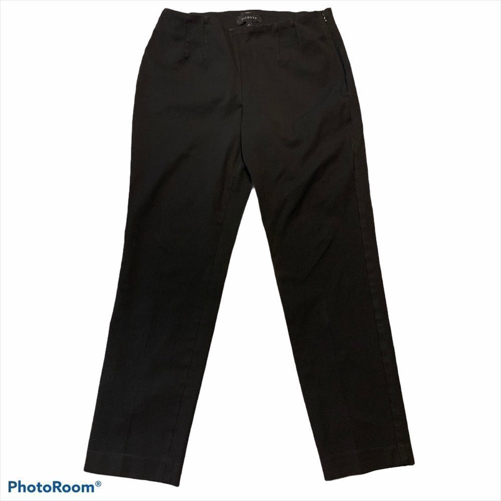 Talbots high-waisted curvy black cropped pants pleated waist
